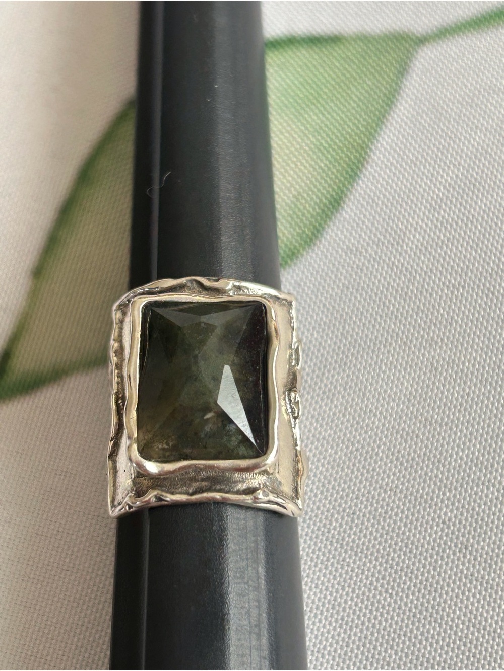 Grace & Heart, Fantasia Green Moss Agate Sterling Silver Ring - Size 8 - Picture 3 of 7